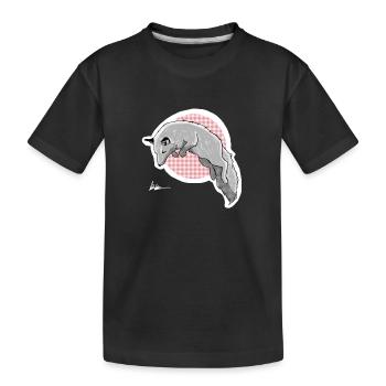 Jagd Schneefuchs - Kinder Premium Bio T-Shirt - Schwarz - Vorne