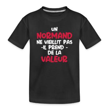Valeur normande - T-shirt bio Premium Enfant - noir - Devant