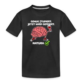 Uni Matura Schulabschluss Abitur Maturant Lustig - Kinder Premium Bio T-Shirt - Schwarz - Vorne