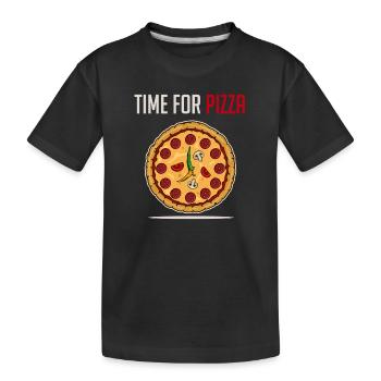 Commander pizza pizzeria salami cuisine italienne - T-shirt bio Premium Enfant - noir - Devant