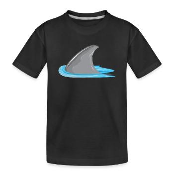 Shark in sight! Shark fin in the sea - Kids' Premium Organic T-Shirt - black - Front
