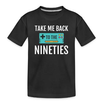 90er Jahre Party Disko Retro Revival Festival - Kinder Premium Bio T-Shirt - Schwarz - Vorne