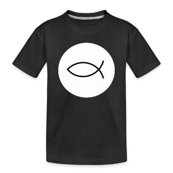 Jésus poisson noir blanc ichthys poisson poisson poisson - T-shirt bio Premium Enfant - noir - Devant