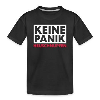 Keine Panik Heuschnupfen - Kinder Premium Bio T-Shirt - Schwarz - Vorne