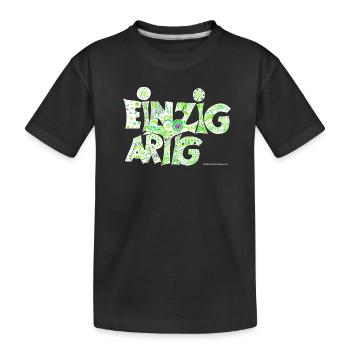 Einzigartig - Kinder Premium Bio T-Shirt - Schwarz - Vorne