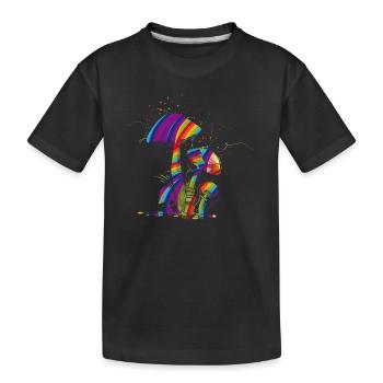Champignons fantaisie colorés en peinture fluorescente - T-shirt bio Premium Enfant - noir - Devant