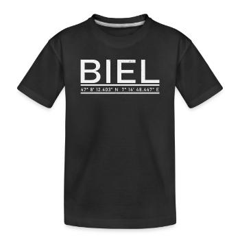 Coordonnées Bienne - T-shirt bio Premium Enfant - noir - Devant