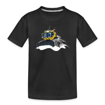 pelle à neige jaune neige - T-shirt bio Premium Enfant - noir - Devant