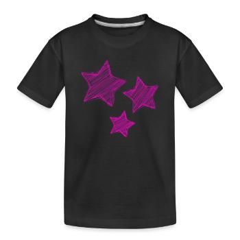STAR. STAR. STERNE. PARTY. JAHRESTAG. WEIHNACHTEN - Kinder Premium Bio T-Shirt - Schwarz - Vorne