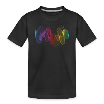 Abstract Lines Design 02 - Kids' Premium Organic T-Shirt - black - Front