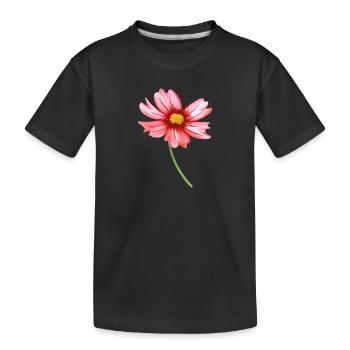 Blume - Kinder Premium Bio T-Shirt - Schwarz - Vorne