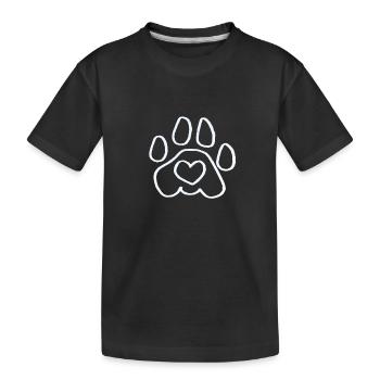 Hundepfote Tierpfote Pfotenabdruck Fußabdruck - Kinder Premium Bio T-Shirt - Schwarz - Vorne
