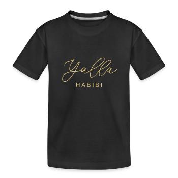 Yalla Habibi Arabisch Muslim Schatz Islam Geschenk - Kinder Premium Bio T-Shirt - Schwarz - Vorne