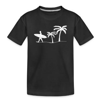 Surfer Surfen - Kinder Premium Bio T-Shirt - Schwarz - Vorne
