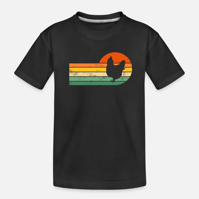 Huhn Hühner - Kinder Premium Bio T-Shirt - Schwarz