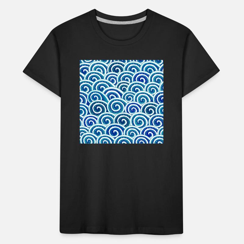 Expressive wave pattern in blue Kids' Premium Organic T-Shirt