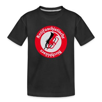 Antifaschistische Flügelhornbläser pfade - Kinder Premium Bio T-Shirt - Schwarz - Vorne
