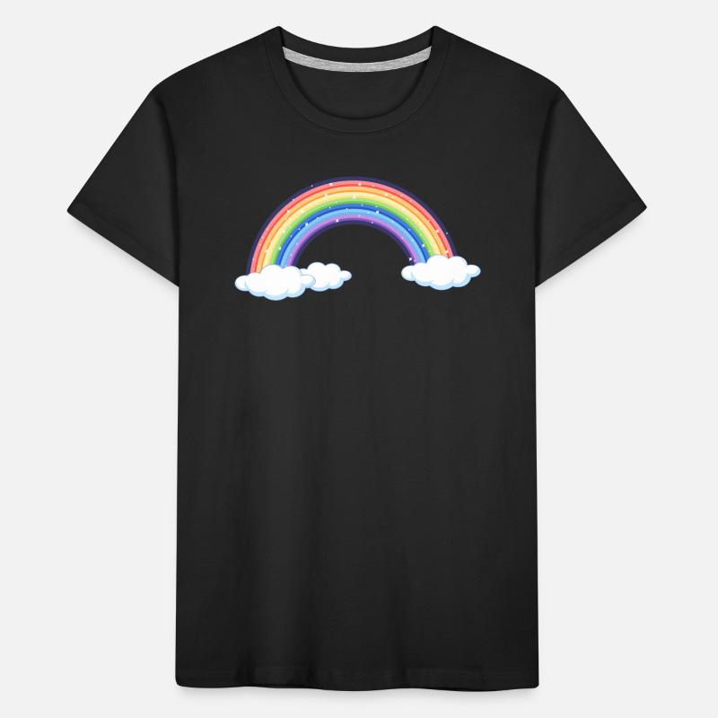 Lebendiger Regenbogen über den Wolken Kinder Premium Bio T-Shirt