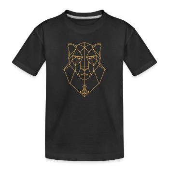 Geometrischer Löwenkopf mit Beten - Kinder Premium Bio T-Shirt - Schwarz - Vorne