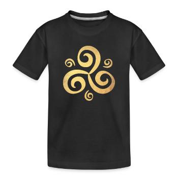 Ornement de méditation bouddhisme Triskele Yoga Gold - T-shirt bio Premium Enfant - noir - Devant