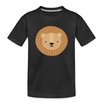 Motif enfant tête de lion - T-shirt bio Premium Enfant - noir - Devant