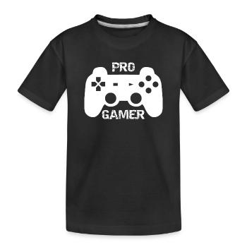 Pro Gamer / Cool Gaming Gamer Design - Kinder Premium Bio T-Shirt - Schwarz - Vorne