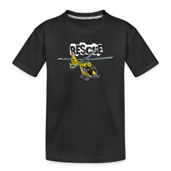 Hubschrauber Rettung - Kinder Premium Bio T-Shirt - Schwarz - Vorne