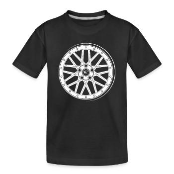 Symbole de la roue de tuning de jantes de jantes de voiture - T-shirt bio Premium Enfant - noir - Devant