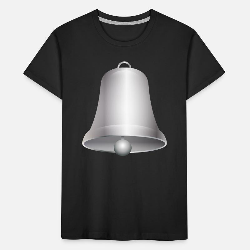 große silberfarbene Kirchen Glocke oder Glöckchen Kinder Premium Bio T-Shirt