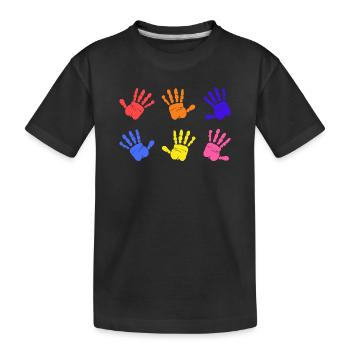 Autism Handprints - Kids' Premium Organic T-Shirt - black - Front