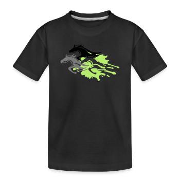 chevaux - étalon - jument - poulain - T-shirt bio Premium Enfant - noir - Devant
