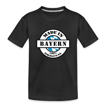 MADE IN BAYERN geboren in Geburtsort Geschenk - Kinder Premium Bio T-Shirt - Schwarz - Vorne