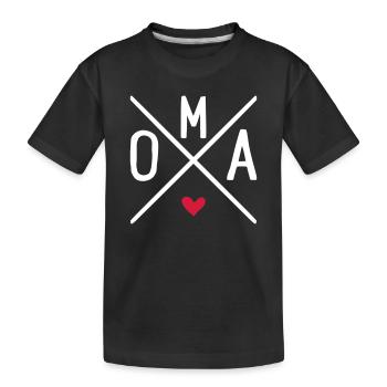 Oma - Kinder Premium Bio T-Shirt - Schwarz - Vorne