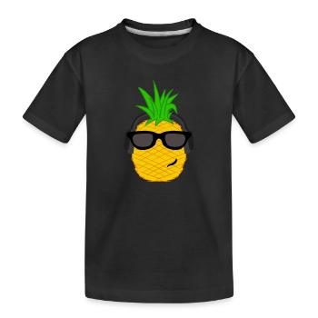 Cool ananas vacances sur les îles des Caraïbes - T-shirt bio Premium Enfant - noir - Devant