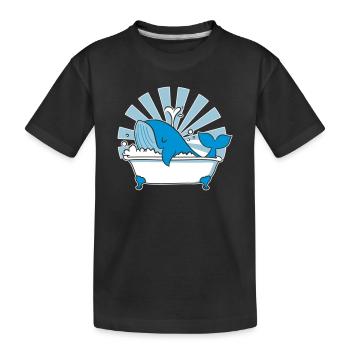 Baleine dans la baignoire – Funny Ocean Design - T-shirt bio Premium Enfant - noir - Devant