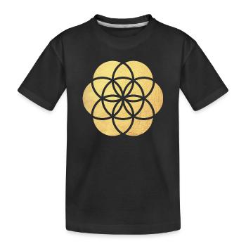 Fleur de Yoga d’Or od Life Fleur de Vie namaste - T-shirt bio Premium Enfant - noir - Devant