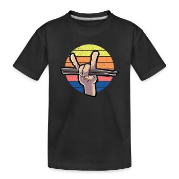Drumstick Drummer Vintage - T-shirt bio Premium Enfant - noir - Devant