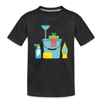 Produits de nettoyage - T-shirt bio Premium Enfant - noir - Devant