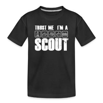 Vertrauen: Ich bin Scout i am a Scout Pfadfinder - Kinder Premium Bio T-Shirt - Schwarz - Vorne