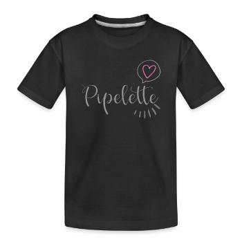 Schickes Herzpipelette - Kinder Premium Bio T-Shirt - Schwarz - Vorne