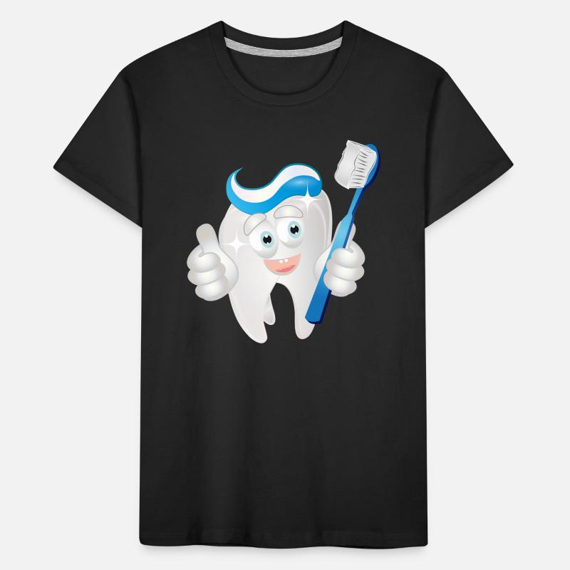 radiant white tooth with toothpaste as a comic Kids' Premium Organic T-Shirt