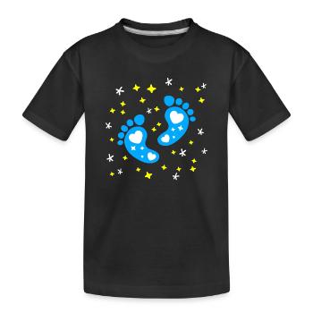 Bébé Pieds Bébé Grossesse Bébé Naissance - T-shirt bio Premium Enfant - noir - Devant