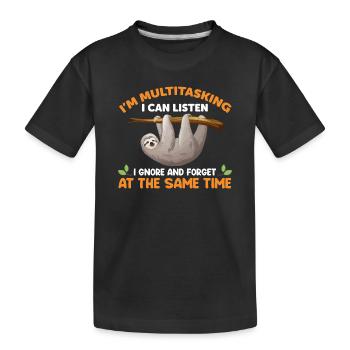 Paresseux Drôle de sort - T-shirt bio Premium Enfant - noir - Devant