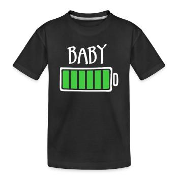 Aus Batterien - Baby (dunkel) - Kinder Premium Bio T-Shirt - Schwarz - Vorne