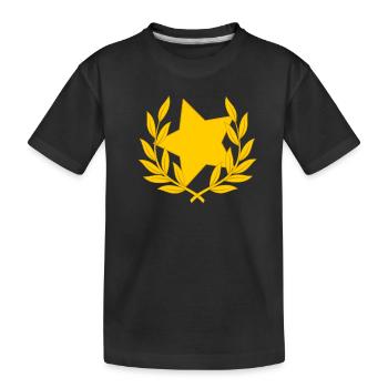 Lorbeerkranz Stern Star Sternchen Glückwunsch - Kinder Premium Bio T-Shirt - Schwarz - Vorne