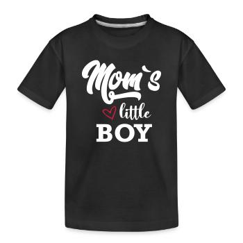 Baby Kind Mama Little Boy Mom Kleiner Junge - Kinder Premium Bio T-Shirt - Schwarz - Vorne