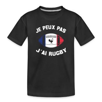 Je Peux Pas J'ai Rugby - T-shirt bio Premium Enfant - noir - Devant