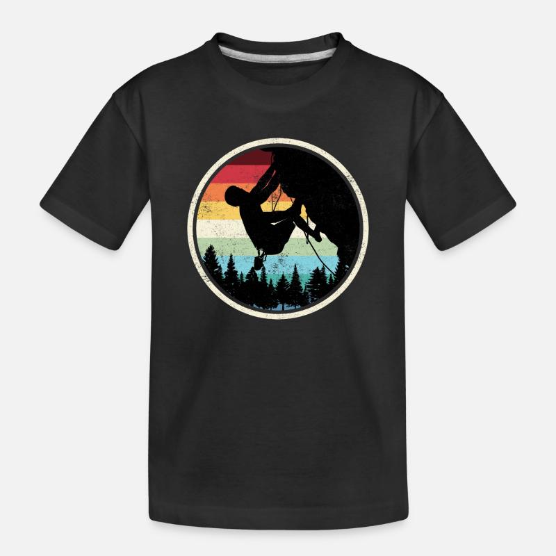 Rainbow Forest Climber Silhouette - Kinder Premium Bio T-Shirt - Schwarz