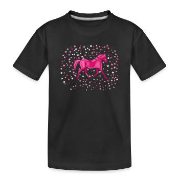 Pony stars - Kids' Premium Organic T-Shirt - black - Front