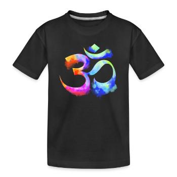 Om arcenciel aquarelle - T-shirt bio Premium Enfant - noir - Devant